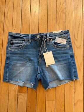 KanCan Medium Blue Distressed Denim Cutoff Shorts